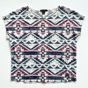Forever 21 Multicolor Tribal T-Shirt, Small